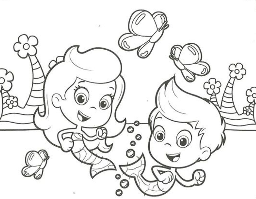 Plansa de colorat cu Bubble Guppies 71 74